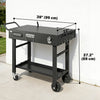 Outsunny Outdoor Grill Cart, Folding Grill Table with Wheels and Magnetic Knife Holder, Portable Griddle Stand with Handle, Hooks, Spice and Paper Rack, Bottle Opener, Black