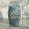 Outsunny 13" x 18" Outdoor Ceramic Garden Stool, Blue
