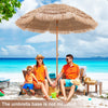Costway 7.2FT Patio Thatched Tiki Umbrella W/Tilt 8 Ribs Hawaiian Hula Beach