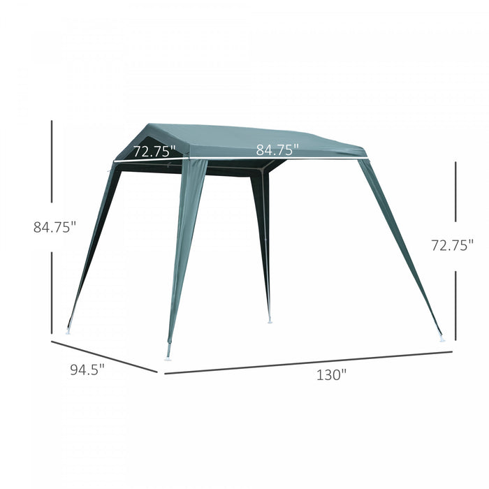 Outsunny 11x8ft Portable Party Gazebo Tent Outdoor Activity Sun Shelter Garden Carport Tent Canopy W/ Slant Leg Green