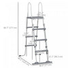 Outsunny 70" Above Ground Pool Ladder, A-frame Swimming Pool Stairs, Grey|Outsunny Echelle De Piscine Hors Sol De 70 Po, Escaliers De Piscine, Gris
