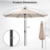 Costway 10 FT Solar Patio Umbrella with 96 LED Lights 35° Adjustable Tilt Vented Top Beige