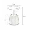 Anderson Modern Metal Top Upholstered End Table in Cream - Set of 2 | Table d’appoint moderne Anderson a plateau en metal et revetement creme – Lot de 2
