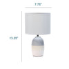 Zeke Ceramic Table Lamp, Gray, 13.25"H | Zeke Lampe de table en ceramique, Gris, 13,25 po H