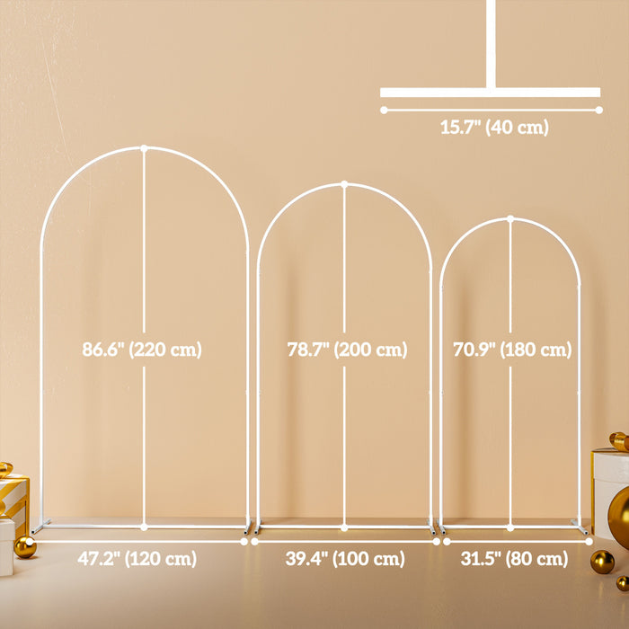 Outsunny 7/6.5/6 ft Wedding Arch Set Backdrop Stand for Birthday Party