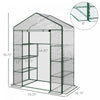 Outsunny 56" X 29" X 77" Portable Walk-in Greenhouse Garden Flower Plant Growing Warm House W/ 4 Tie|Outsunny 56" X 29" X 77" Serre Portable Plante De Jardin , Maison Chaude Avec Etageres A 4 Niveaux E