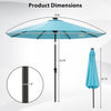 Costway 10 FT Solar Patio Umbrella with 96 LED Lights 35° Adjustable Tilt Vented Top Turquoise