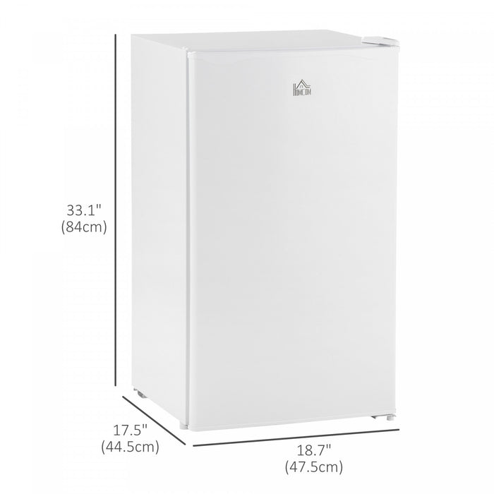 HOMCOM Mini Fridge with Freezer Thermostat Reversible Door for Bedroom