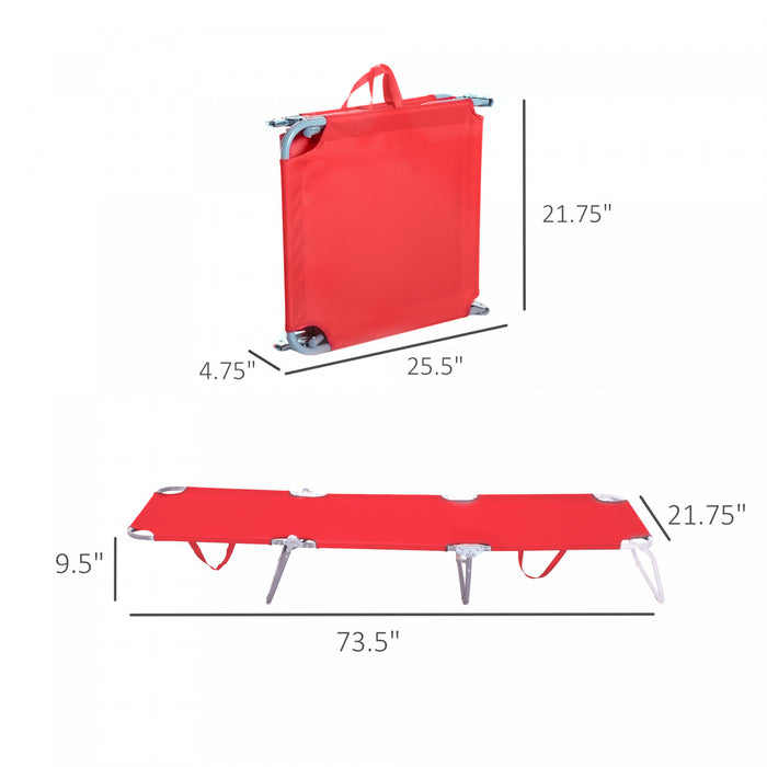Outsunny Folding Outdoor Lounge Chair, Red