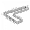 Outsunny L-shaped Raised Garden Bed, 82" X 109" X 12" Galvanized Steel Planter Box With Multi-reinfo|Outsunny Lit De Jardin Sureleve En Forme De L, 82" X 109" X 12'' Jardiniere En Acier Galvanise Avec