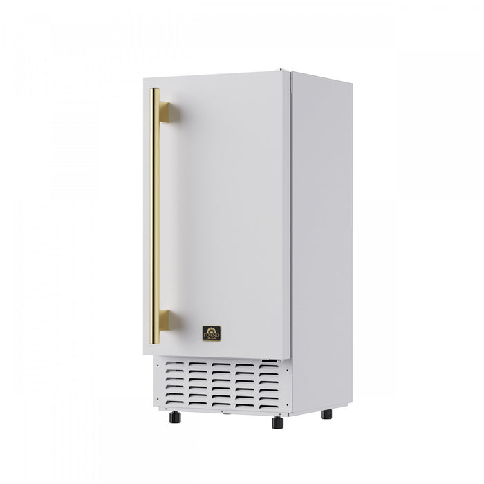 Forno Cristallo 15 Inch Freestanding/Undercounter Ice maker, 66.1 lbs White -FIMBI7307-15WHT Ice Maker