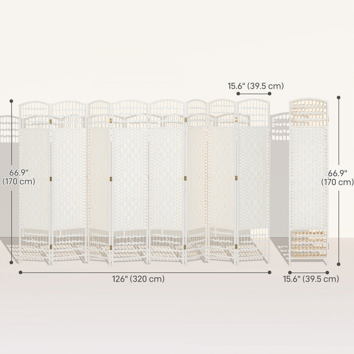HOMCOM 5.6ft Folding Room Divider, Freestanding Privacy Screen for Bedroom