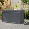 Outsunny 70 Gallon Deck Box, Outdoor Storage Box with Handles, Dark Grey