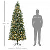 Homcom 7.5' Skinny Prelit Artificial Christmas Tree With Snow-dipped Tips|Homcom Arbre De Noel Artificiel Pre-eclaire De 7,5 Pi, Pointes Enneigees