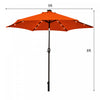 Costway 9' Solar LED Lighted Patio Market Umbrella Tilt Adjustment Crank Lift Orange