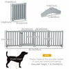 Pawhut Foldable Dog Gate With Door, 4 Panels Freestanding Pet Gate With Support Feet Indoor Playpen |Pawhut Porte Pliable Pour Chien Avec Porte, 4 Panneaux Porte Pour Animaux De Compagnie Autoportante