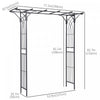 Outsunny 7ft Metal Garden Arch Outdoor Walkway Arbor For Decorative Climbing Plants Patio Lawn Backy|Outsunny Arche De Jardin En Metal De 7 Pieds Tonnelle De Passerelle Exterieure Pour Plantes Grimpant