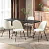 HOMCOM Set of 4 Modern Dining Chairs for Living Room, Cream White