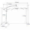 Costway 10FT Patio Offset Umbrella Solar Powered LED 360Degree Rotation Aluminum Navy