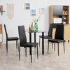 HOMCOM 4-Pieces Dining Chairs, Accent Chair w/ Upholstery Seat Steel Legs