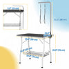 Pawhut 35in Dog Grooming Table With Adjustable Arm, Foldable Pet Grooming Table With Mesh Tray, Two |Pawhut Table De Toilettage Pour Chien Avec Bras Reglable, Table De Toilettage Pliable Avec Plateau E