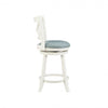 Sawyer Faux Leather Counter-Height Stool - Cream and Blue|Tabouret Sawyer de hauteur comptoir en similicuir - crème et bleu