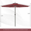Costway 12 FT Patio Umbrella Outdoor Market Umbrella with Crank Handle 8 Sturdy Ribs Red