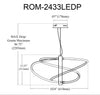 Dainolite Romy LED Pendant 36w Matte Black White Silicone Diffuser Lamp|Luminaire suspendu Romy de Dainolite en silicone blanc qui diffuse la lumière, avec fini noir mat et ampoule à DEL de 36 W