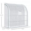 Outsunny 7' X 3' X 7' Outdoor Lean-to Walk-in Greenhouse, Plant Gardening Green House With Roll-up M|Outsunny 7' X 3' X 7' Outdoor Walk-in Greenhouse, Serre Pour Le Jardinage Des Plantes Avec Fenetres