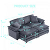 Liam 84.6" Comfortable Cloud Modular Sofa with Corduroy Upholstered,Grey  | Liam Canape modulaire confortable Cloud 84,6" avec revetement en velours cotele, Gris