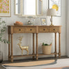 Phyllis Solid Wood Console Table With Drawers And Bottom Shelf - Old Pine | Table Console Phyllis En Bois Massif Avec Tiroirs Et Etagere Inferieure - Pin Ancien