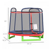 Outsunny 84.75" Kids Trampoline 7 Ft Indoor Outdoor Trampolines With Safety Net Enclosure Built-in Z|Outsunny Trampoline Pour Enfants De 2,1 M Avec Filet De Securite, Jouet De Gymnastique A Ressort Dur