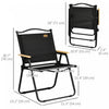 Outsunny Folding Camping Chair, Portable Armchair, Black