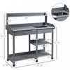 Outsunny Potting Bench Table Garden Work Bench Workstation With Drawer, Removable Sink, Storage Shel|Outsunny Potting Bench Table Garden Work Bench Workstation With Drawer, Removable Sink, Storage Shel