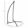 Outsunny Hammock Stand with Steel Frame for Camping Picnic Patio Black
