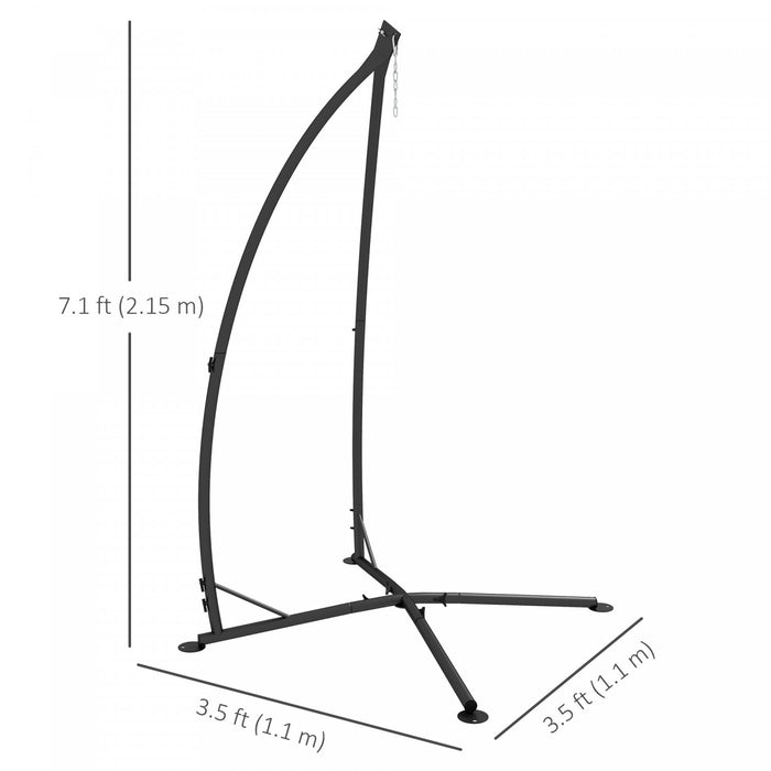 Outsunny Hammock Stand with Steel Frame for Camping Picnic Patio Black