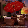 Costway 10 FT 112 LED Solar-Lighted Patio Table Market Umbrella Crank Tilt Outdoor Wine