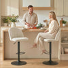 HOMCOM Bar Stools Set of 2, Swivel Counter Height Barstools, Cream White