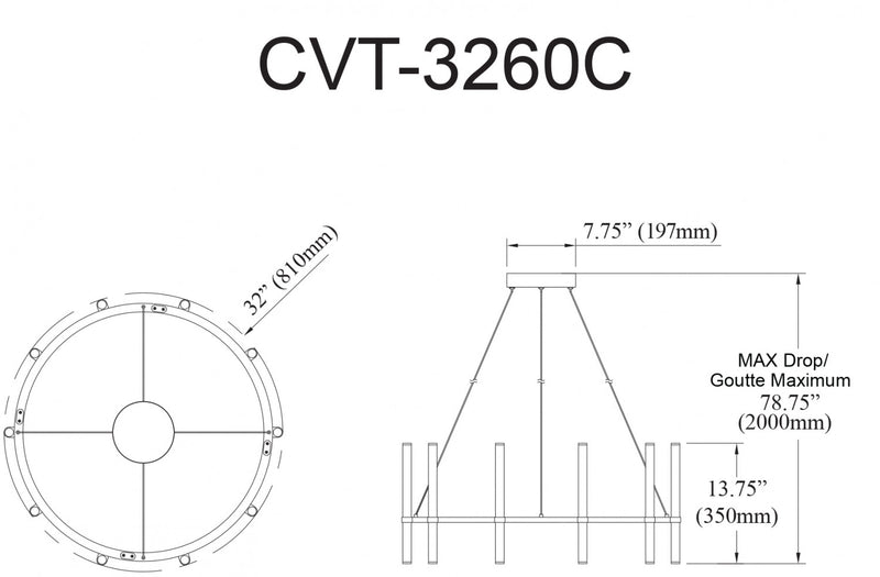 Dainolite Corvette Chandelier 60w Aged Brass White Acrylic Diffuser Lamp