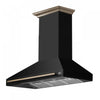 Forno Aria 48 Inch Wall-Mounted Black Range Hood-FRHWM5095-48BLK | Hotte de cuisiniere murale Aria de 48 po, noir-FRHWM5095-48BLK