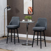 HOMCOM Bar Height Bar Stools Set of 2 360° Swivel Barstools with Steel Legs