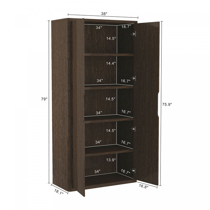 Rivington Modern 38\" Bookcase Cabinet in Walnut - Set of 2