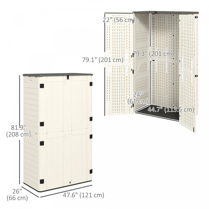 Outsunny 368 Gallon Storage Cabinet With Openable Top And Lockable Doors