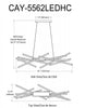 Dainolite Carly Chandelier 62w LED Matte Black Lamp|Lustre Carly de Dainolite avec fini noir mat et ampoule à DEL de 62 W