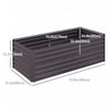 Outsunny Raised Garden Bed, 71" X 35" X 23" Galvanized Steel Planters For Outdoor Plants With Multi-|Outsunny Jardiniere Surelevee En Metal Avec Tiges Renforcees, Gris