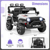 Costway 12v Kids Ride On Truck With 2*12v Motors Spring Suspension & Remote Control White