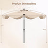 Costway 9 FT Patio Umbrella 2-Tier Market Table Umbrella with Crank Handle & 8 Ribs Beige