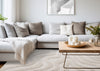 Lincoln Modern Luxurious Plush White Curves Area Rug - 6'7" x 9'6"|Carpette moderne, luxueuse et moelleuse Lincoln blanche à motif de courbes - 6 pi 7 po x 9 pi 6 po