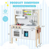 Costway Kids Kitchen Playset Wooden Pretend Play Chef Toy W/ Microwave & Accessories