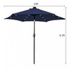 Costway 10' Solar LED Lighted Patio Market Umbrella Shade Tilt Adjustment Crank Navy